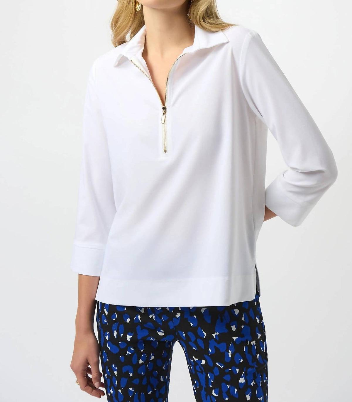 Joseph Ribkoff - Zip Front Stretch Poplin Top