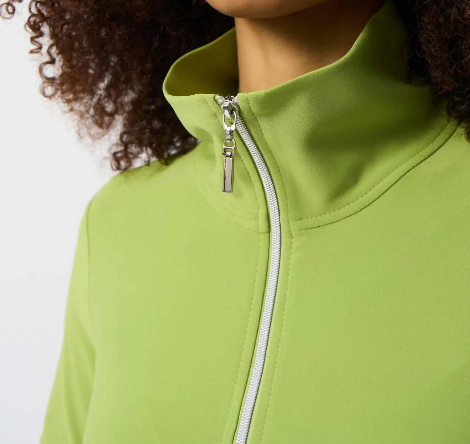 Joseph Ribkoff - Zipped Short Sleeve Mini Shift Dress - clothing - dresses - green