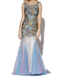Josh & Jazz - Glitter Tulle Open Back Prom Dress