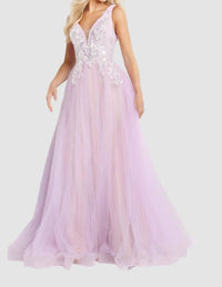 Jovani - Deep V Gown