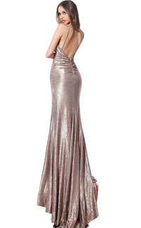 Jovani - Metallic Shimmer Gown