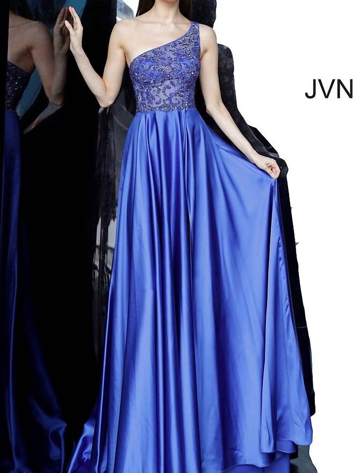 Jovani - One Shoulder Illusion Top Dress