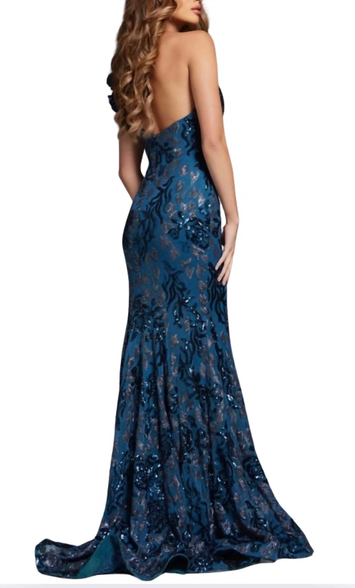 Jovani - one shoulder sequin gown