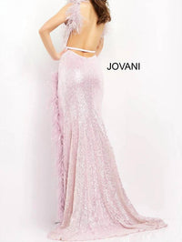Jovani - Sequin Feather Gown