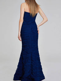 Jovani - Strapless Ruched Gown With Wrap