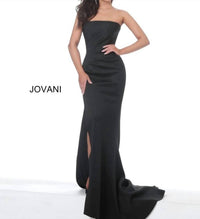 Jovani - Strapless Scuba Gown