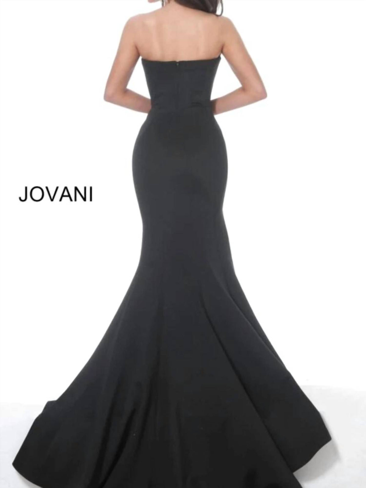Jovani - Strapless Scuba Gown
