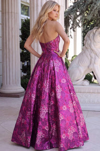 Jovani - Strapless Structured Brocade Ball Gown