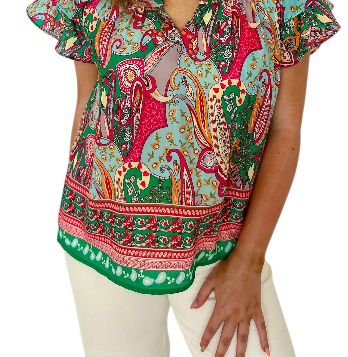 Joy Joy - Aelia Flutter Sleeves Top
