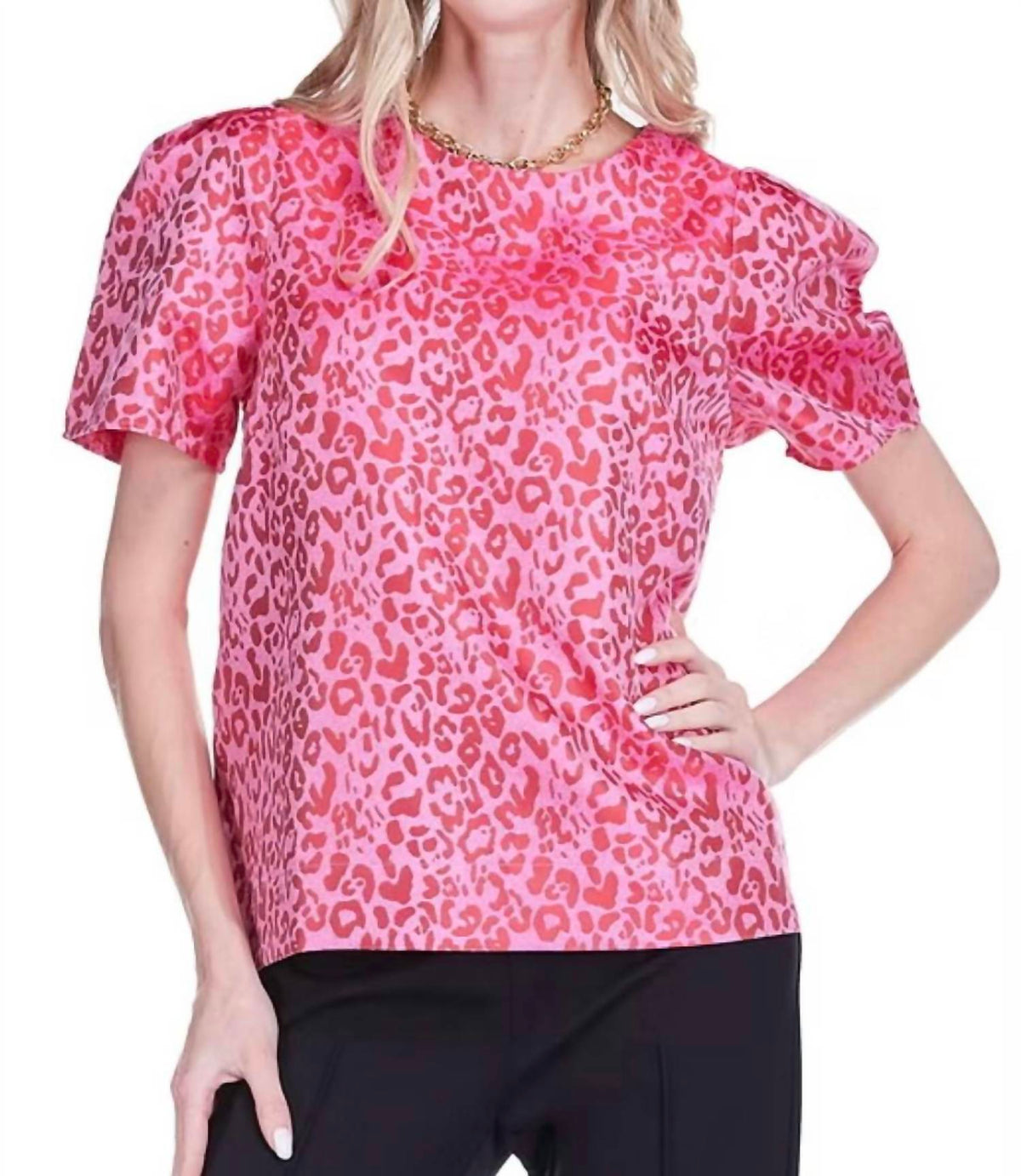 Joy Joy - Short Sleeve Jacquard Top