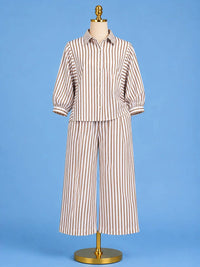 Joy Joy - Collar Striped Blouse
