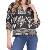 Joy Joy - Collared Ember Crest Top
