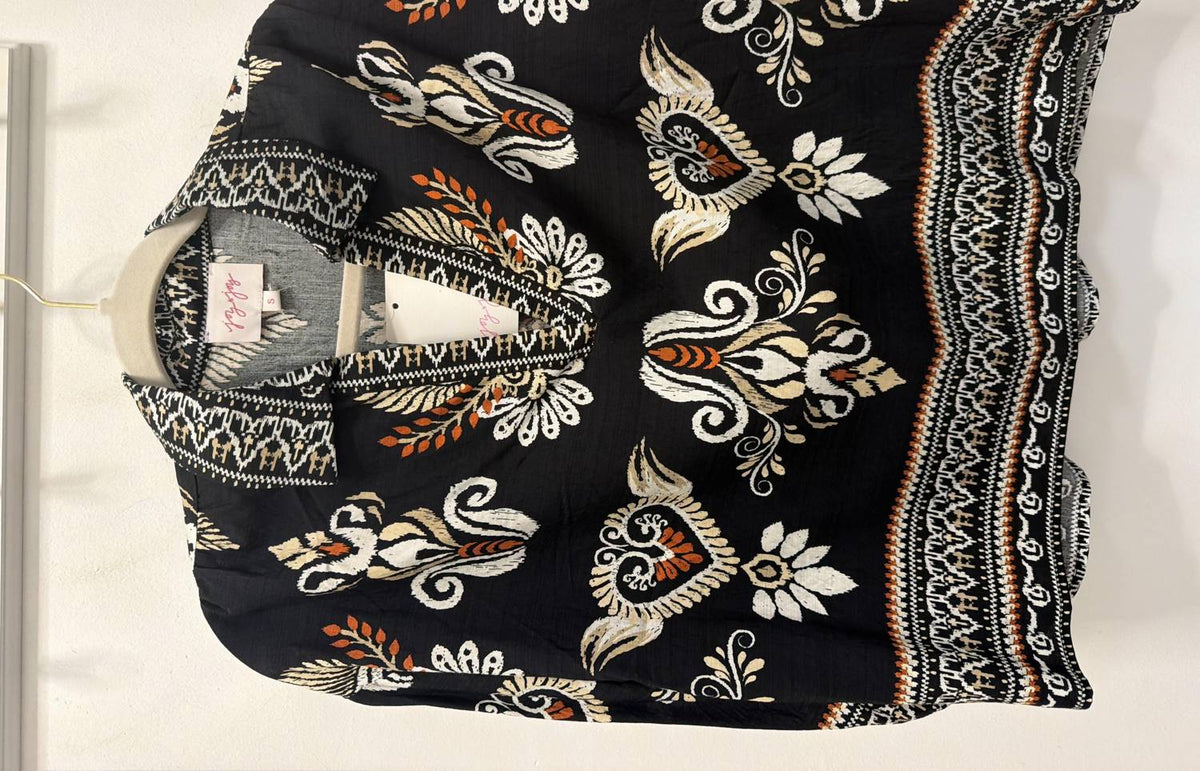 Joy Joy - Collared Ember Crest Top