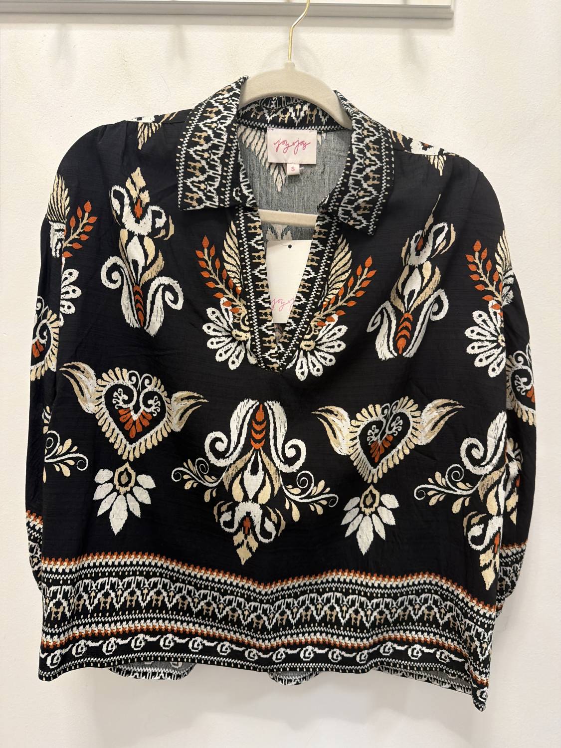 Joy Joy - Collared Ember Crest Top