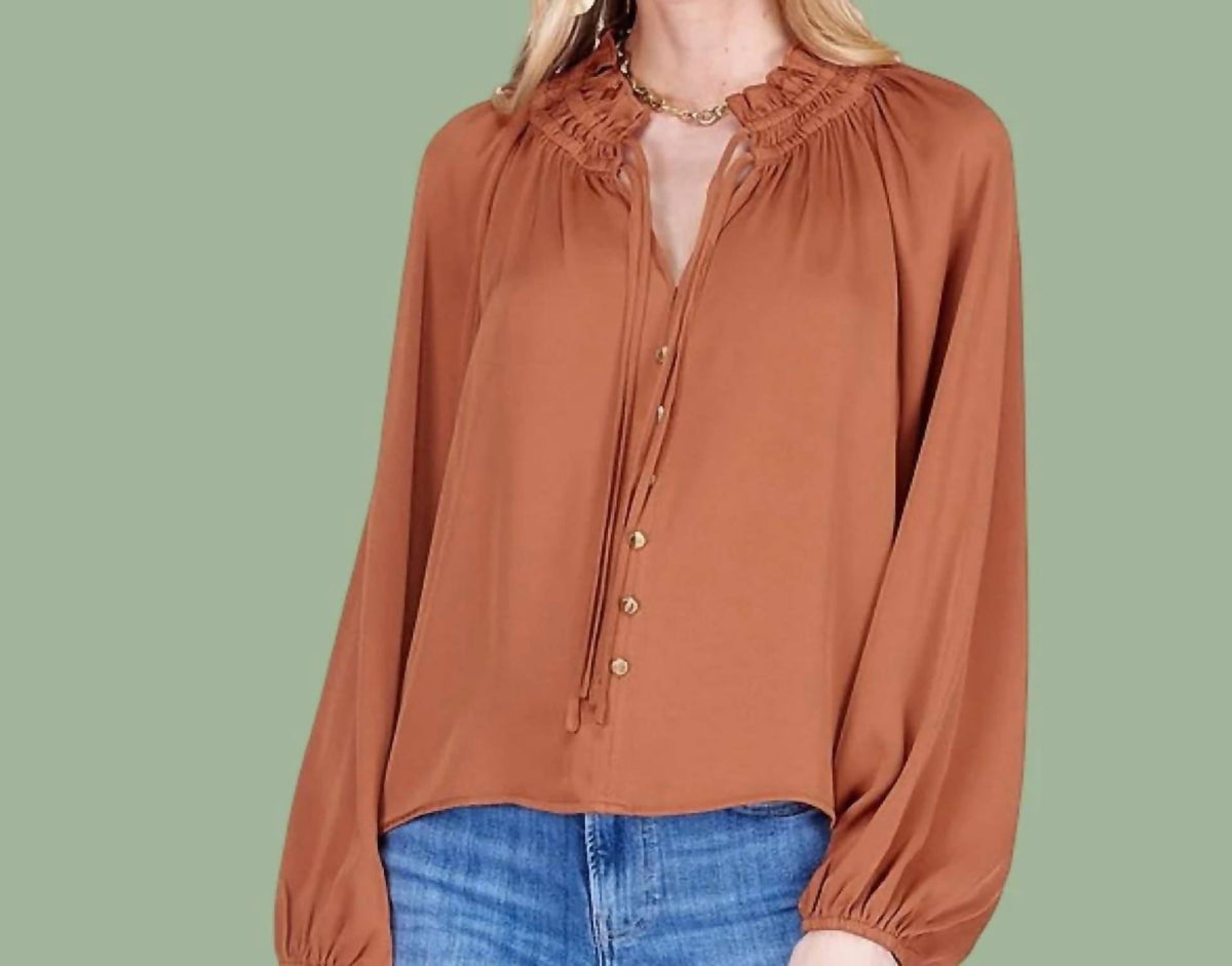 Joy Joy - Harvest Ruffle Neck Peasant Top