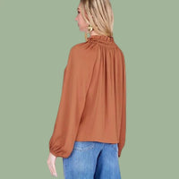 Joy Joy - Harvest Ruffle Neck Peasant Top
