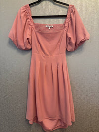 Joy Joy - Mauve puff sleeve dress - casual - dress - clothing - dresses