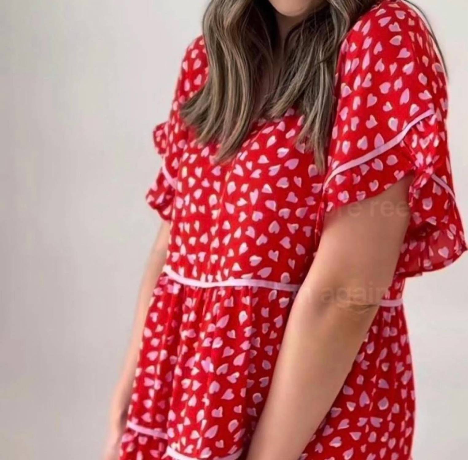 Joy Joy - Red heart dress - casual - dress - clothing - dresses