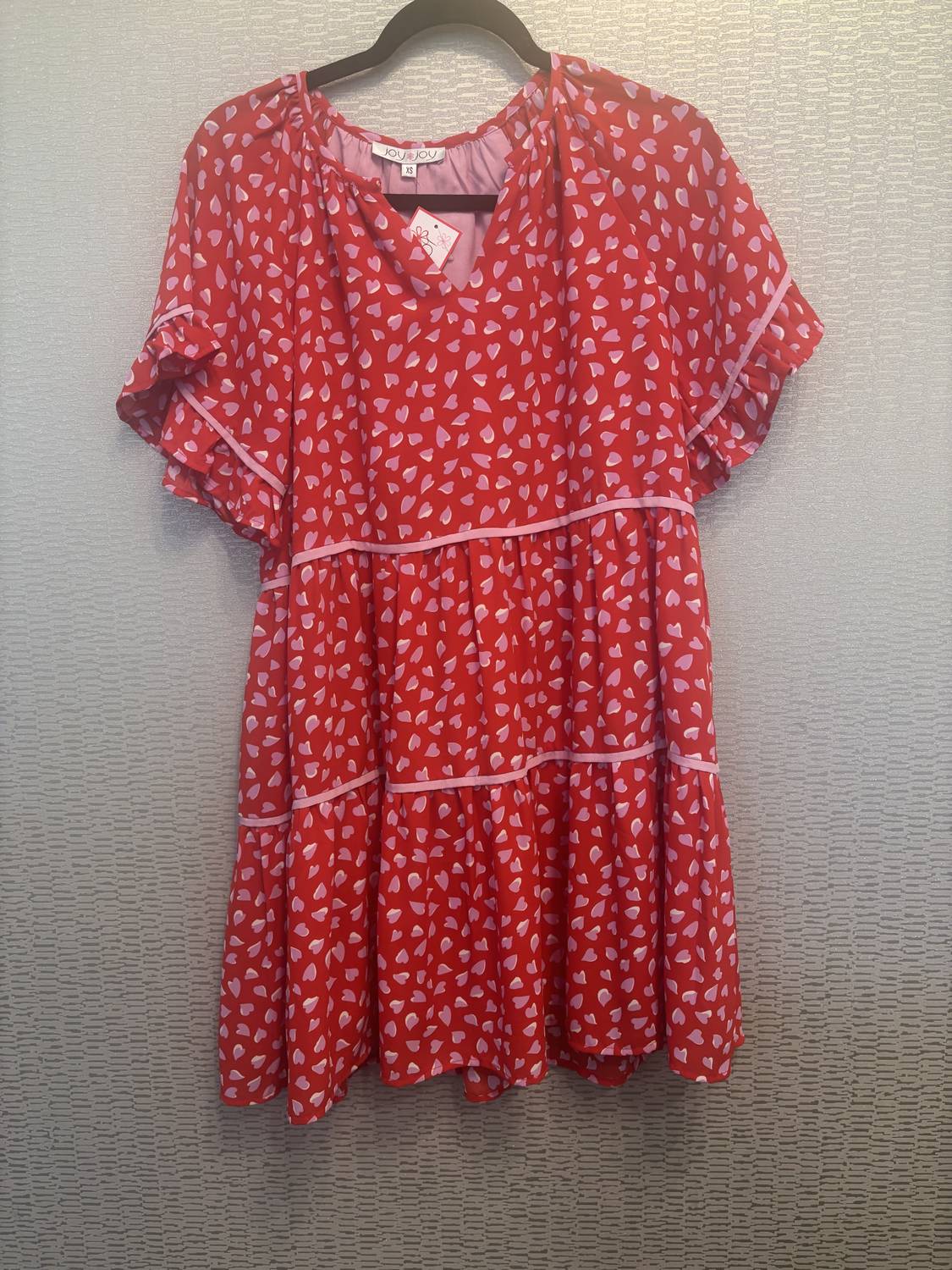 Joy Joy - Red heart dress - casual - dress - clothing - dresses