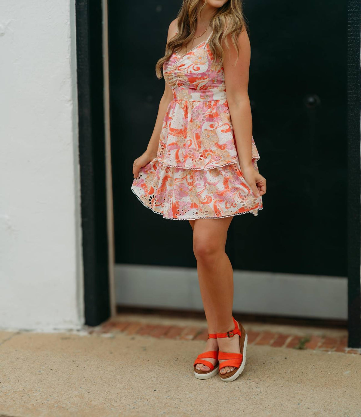 Joy Joy - Ribbon Cinched Wait Layer Dress