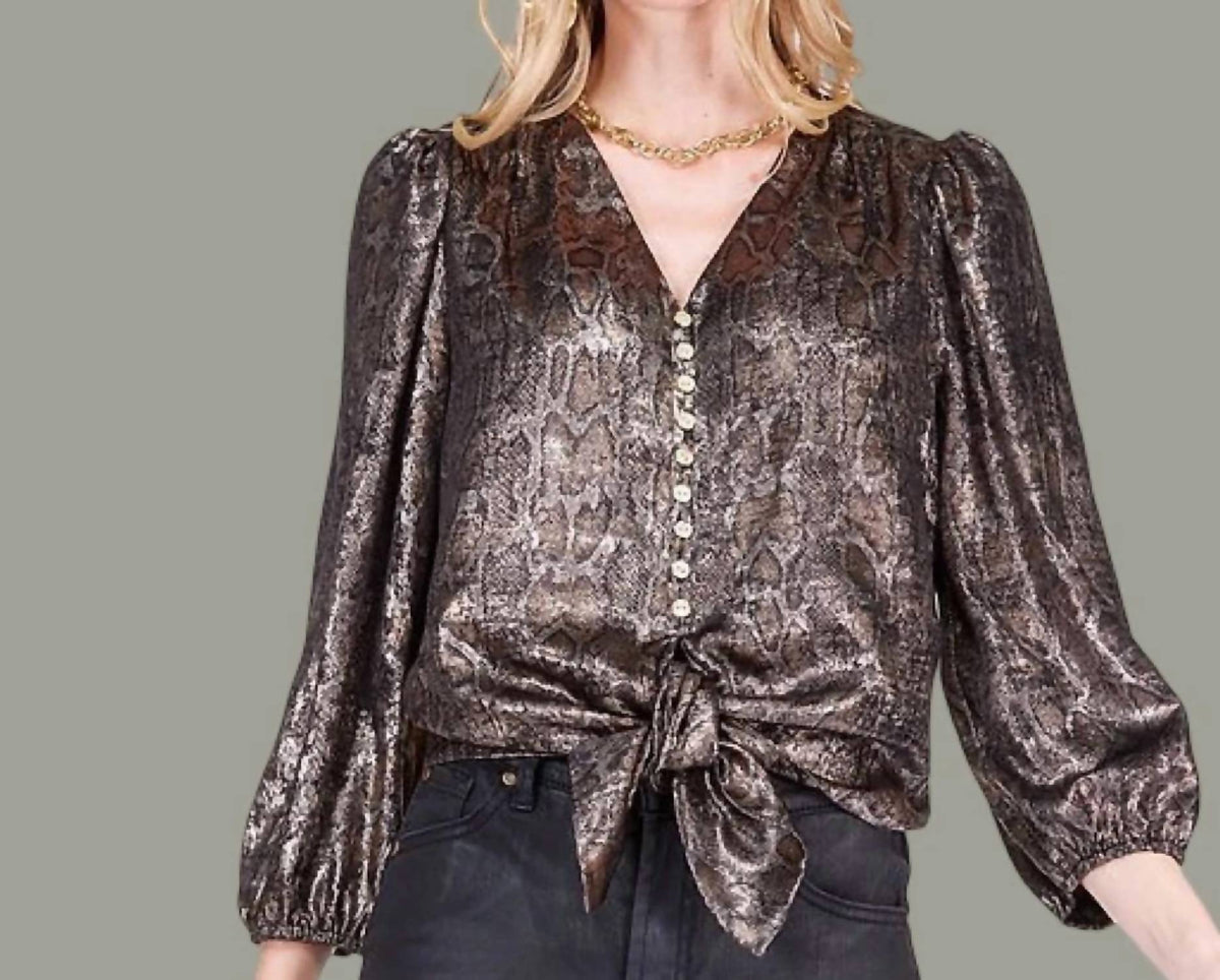 Joy Joy - The Serpentina Metallic Python Print Top