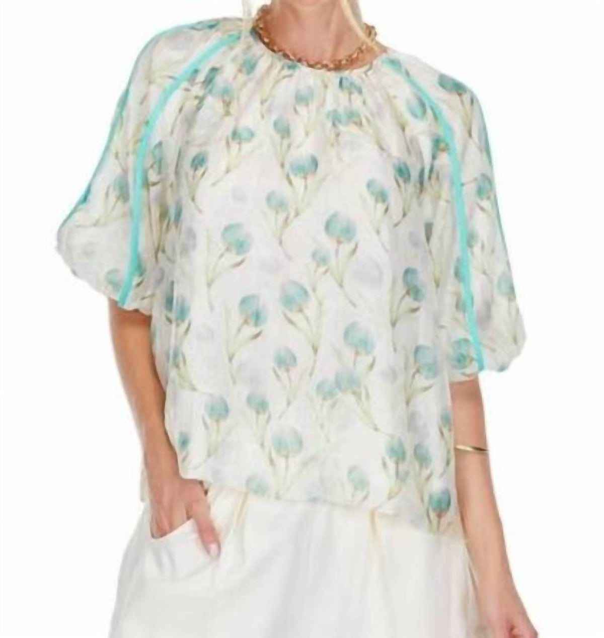 Joy Joy - Trim Sleeve Top