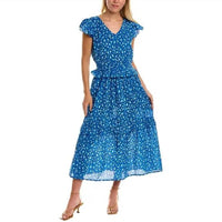 Jude Connally - Cleo Midi Dress - animal - blue - clothing