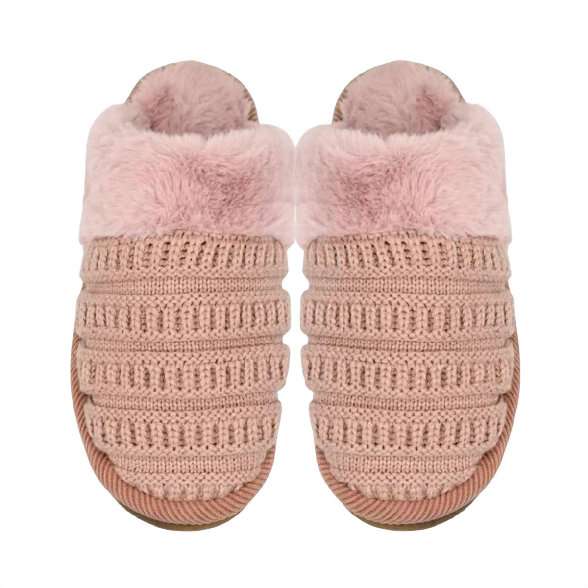 Judson & Co. - Ribbed Pattern Knitted Slippers