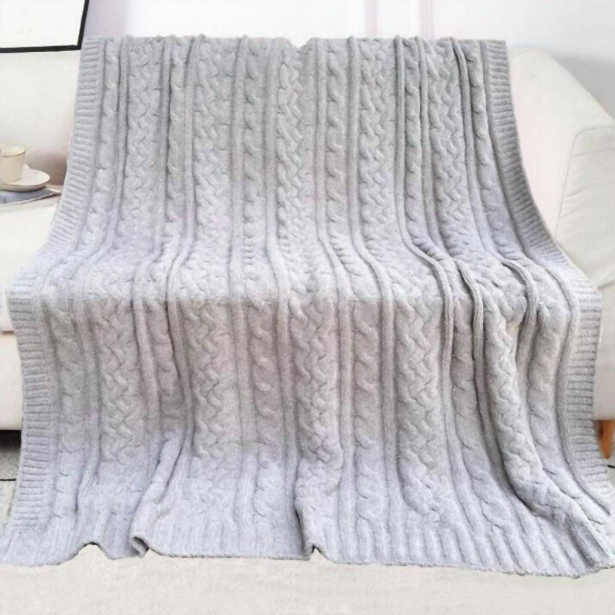 Judson & Company - Soft Cable Knit Microfiber Throw Blanket