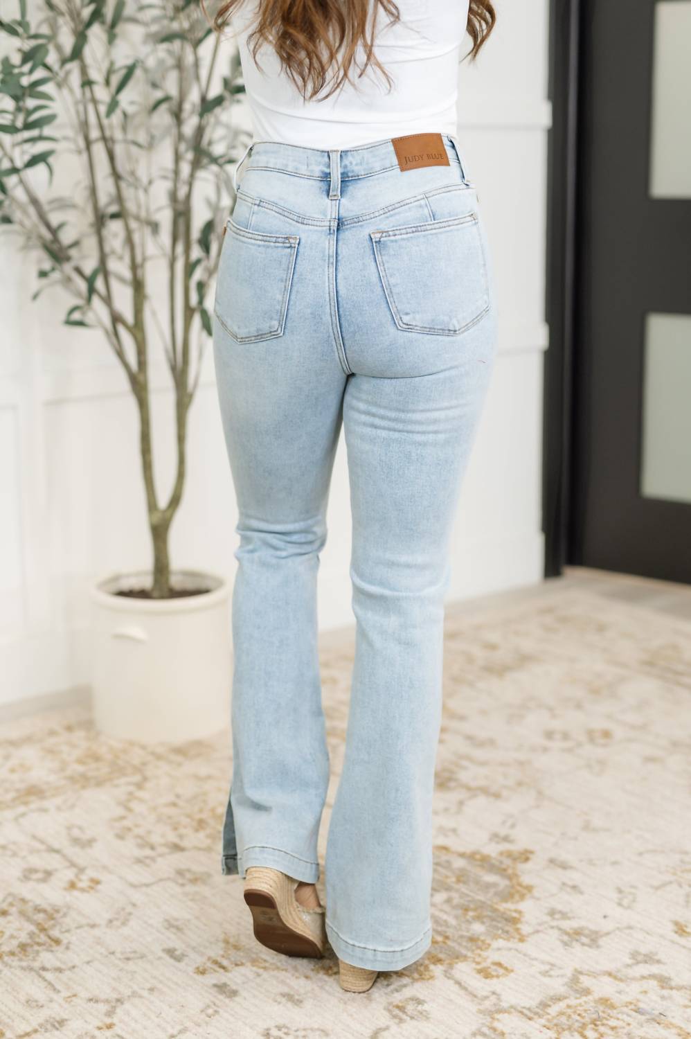 Judy Blue - Alexis High Rise Control Top Slit Hem Slim Bootcut Jeans - blue - boot - cut - clothing