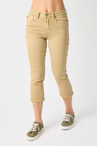 Judy Blue - “ava”high Rise Garment Dyed Capri