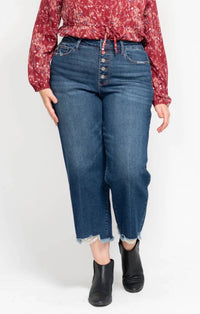 Judy Blue - Button Fly Hem Crop Jeans