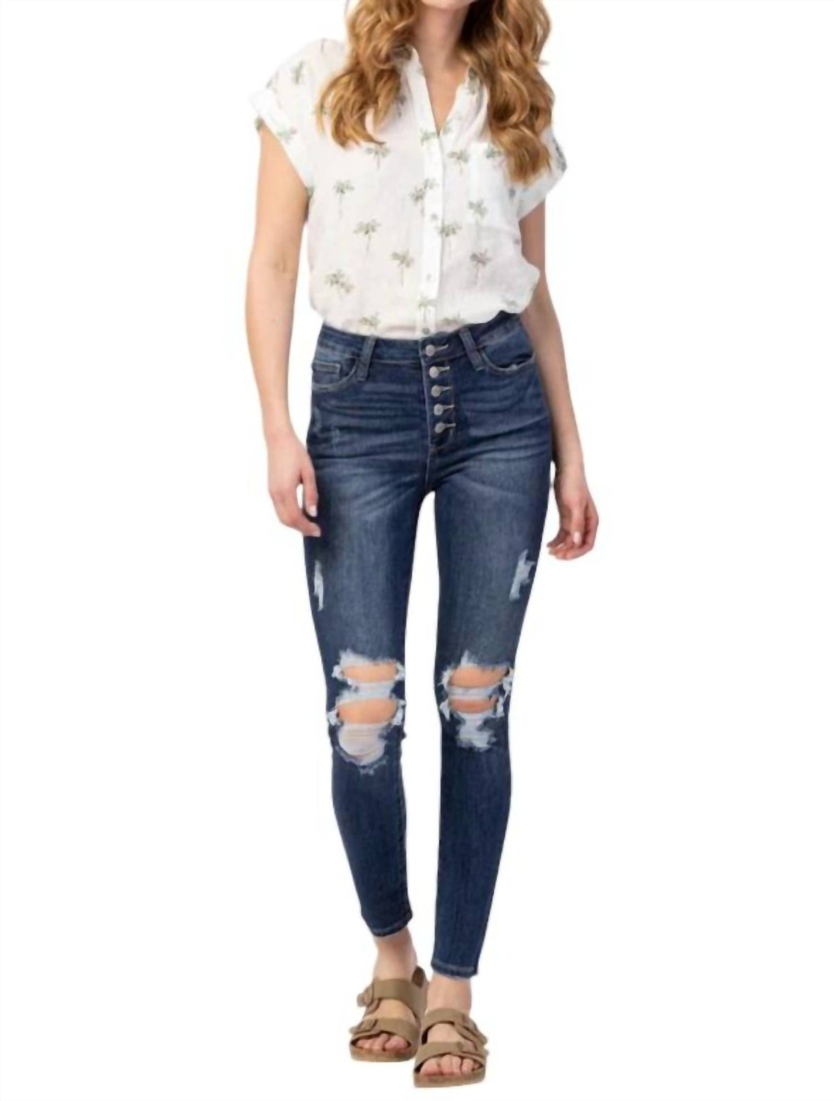 Judy Blue - BUTTON FLY SKINNY JEANS