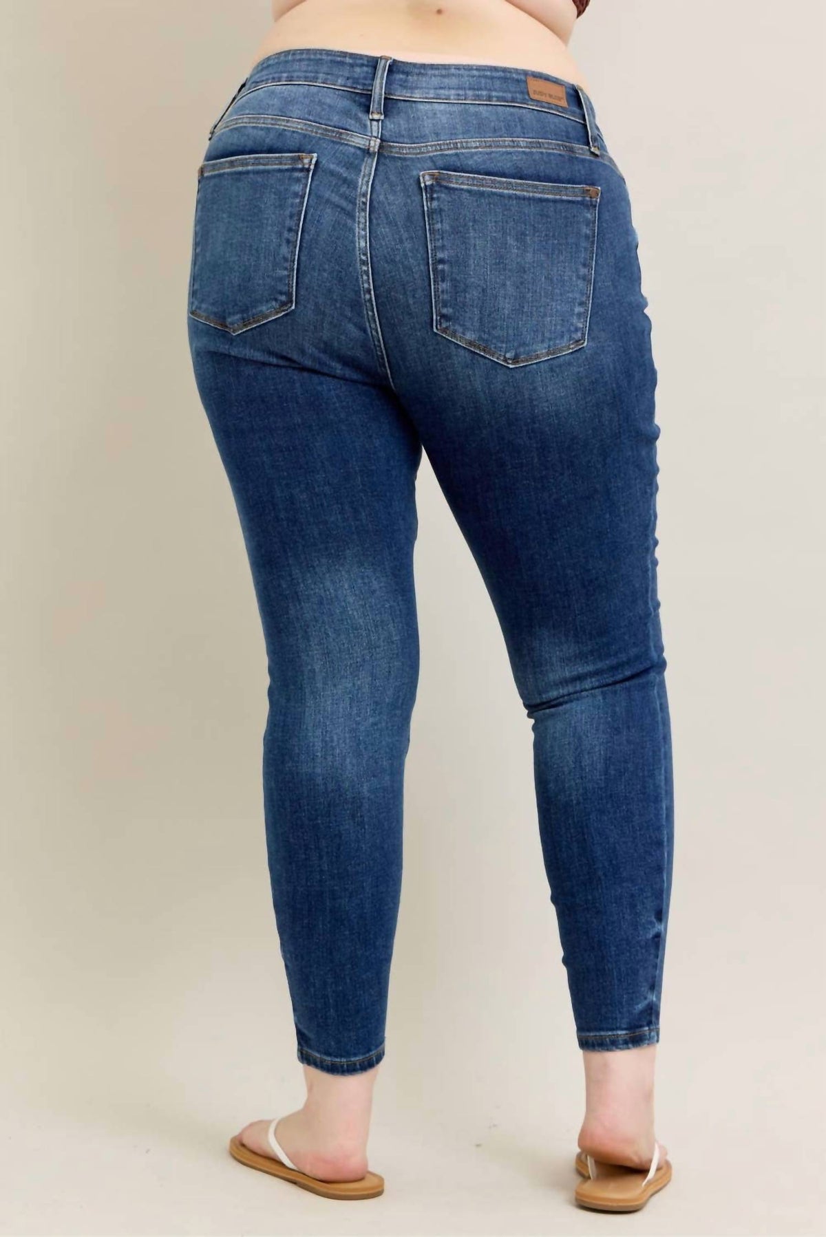 Judy Blue - Core Mid-rise With Handsanding Skinny Jeans - Plus
