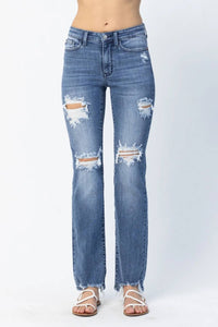 Judy Blue - Destroy Straight Mid Rise Jeans