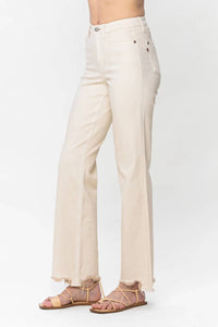 Judy Blue - Destroyed Hem Straight Leg Jeans
