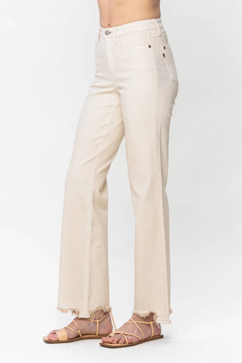 Judy Blue - Destroyed Hem Straight Leg Jeans