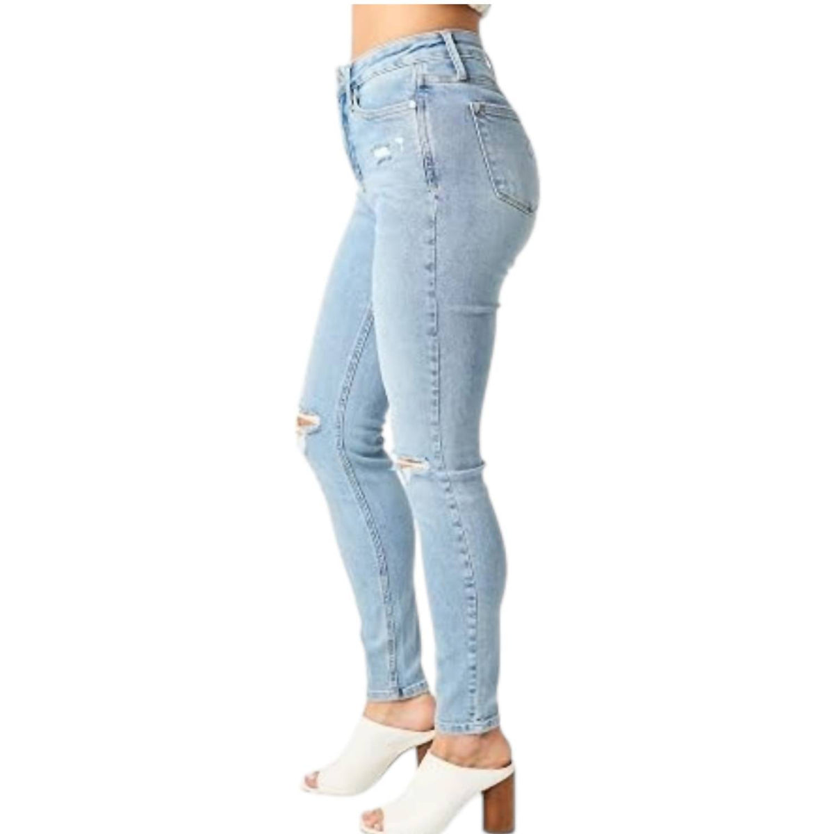 Judy Blue - Dist Mid Rise Tummy Control Jeans - Plus