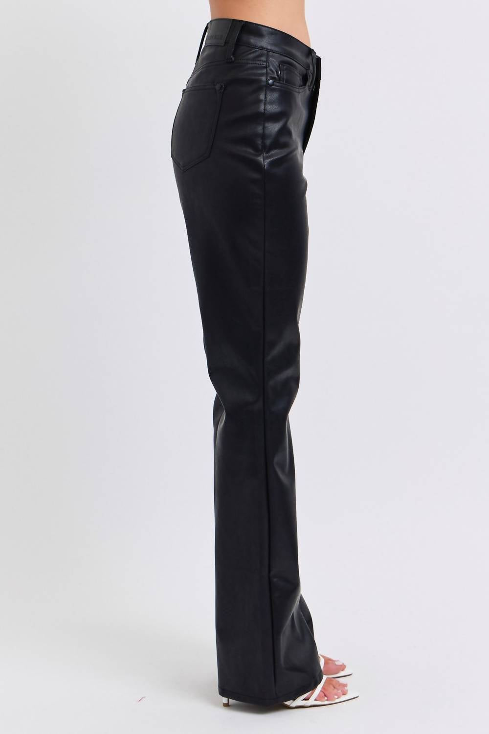 Judy Blue - Faux Leather Bootcut Jeans
