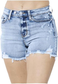 Judy Blue - High Rise Adjustable Button Cutoff Shorts