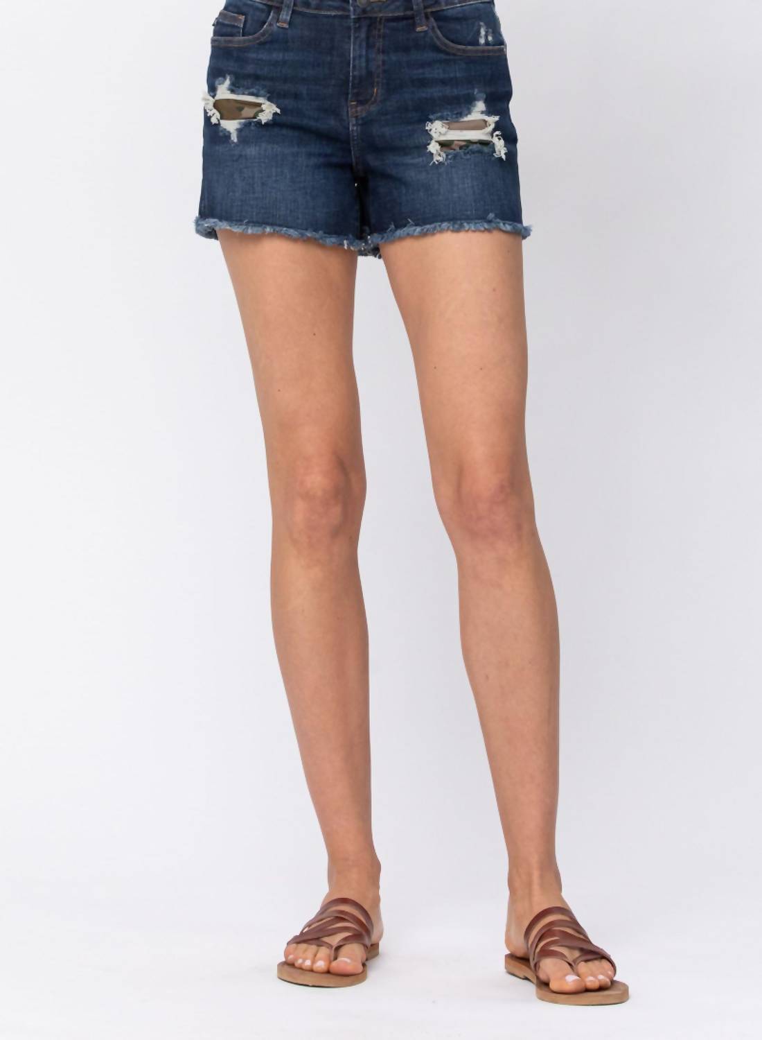 Judy Blue - High Rise Camo Patch Shorts