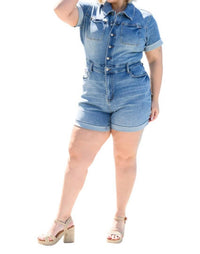 Judy Blue - High Rise Short Sleeve Romper