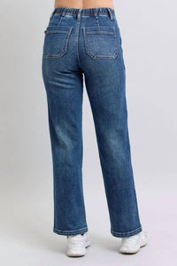 Judy Blue - High Waist Drawstring Wide Leg Jeans
