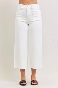 Judy Blue - High Waist Wide Crop Front Patch Pockets Jeans