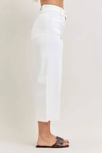 Judy Blue - High Waist Wide Crop Front Patch Pockets Jeans