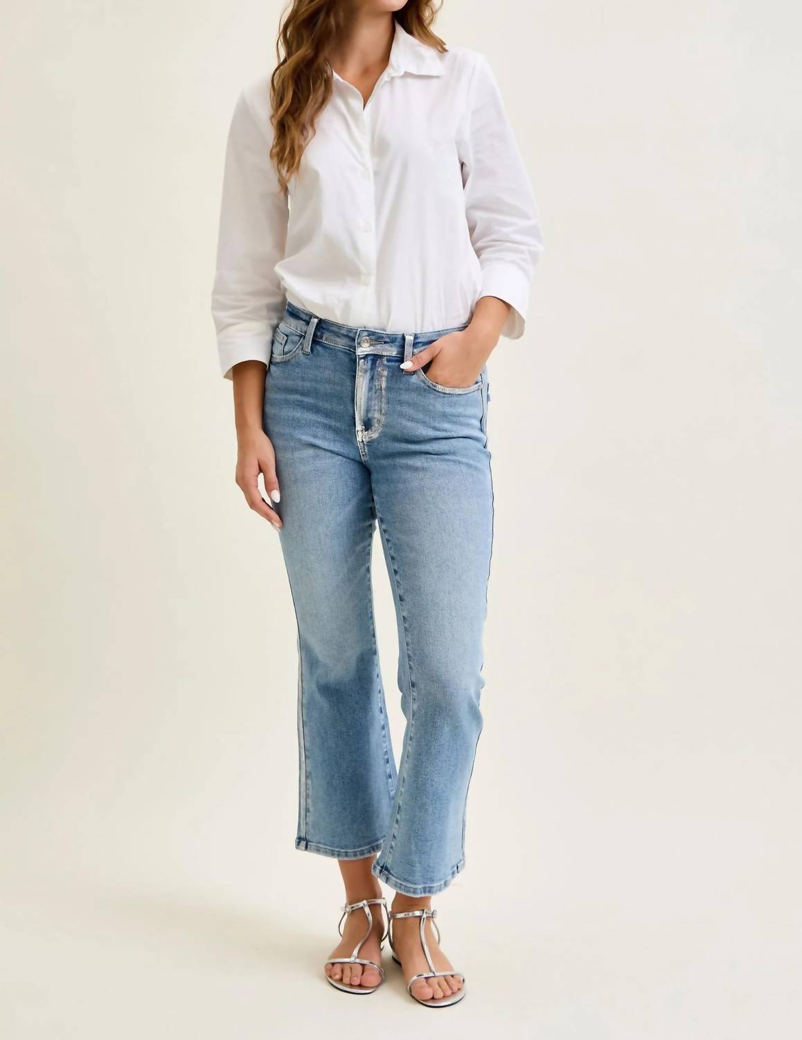 Judy Blue - Kick Flare Foiled Seams Jeans