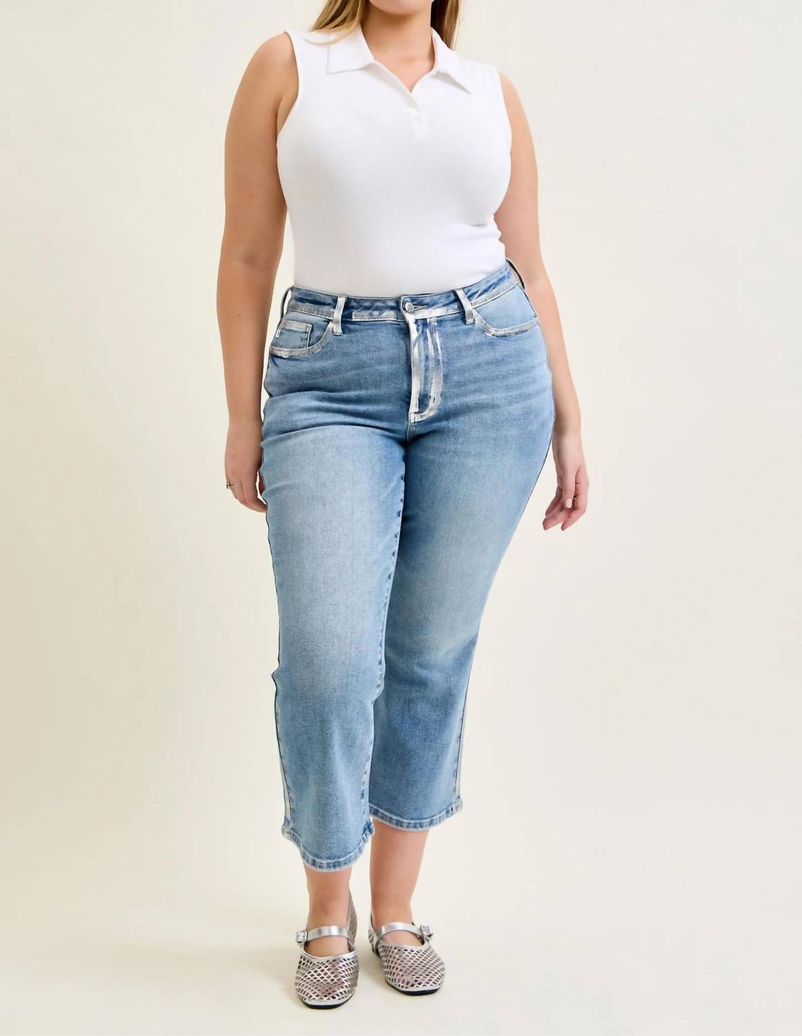 Judy Blue - Kick Flare Foiled Seams Jeans