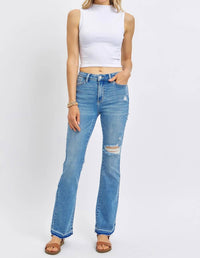 Judy Blue - Mid Rise Destroy & Release Hem Bootcut Jeans