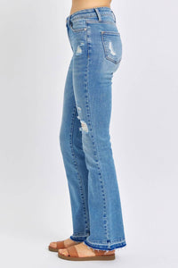 Judy Blue - Mid Rise Destroy & Release Hem Bootcut Jeans