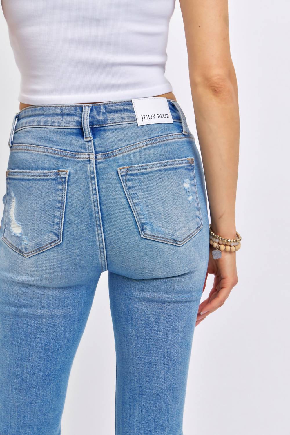 Judy Blue - Mid Rise Destroy & Release Hem Bootcut Jeans